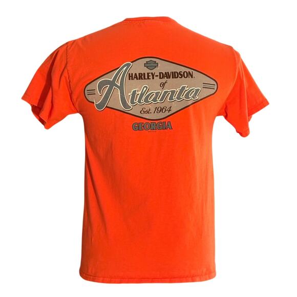 Harley-Davidson Orange Pocket Tee M Atlanta - Picture 4 of 6
